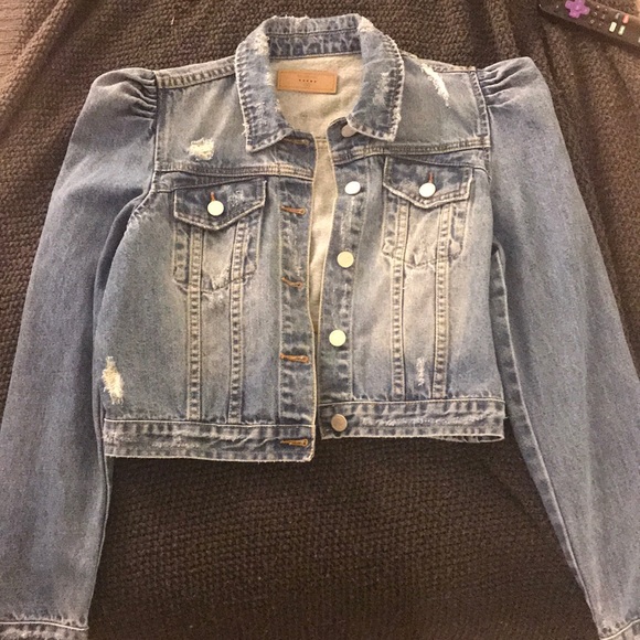 blanknyc puff sleeve denim jacket